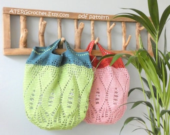 Crochet pattern Market tote bag 'LEAF' by ATERGcrochet