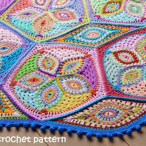 Crochet pattern KALEIDOSCOPE blanket by ATERGcrochet