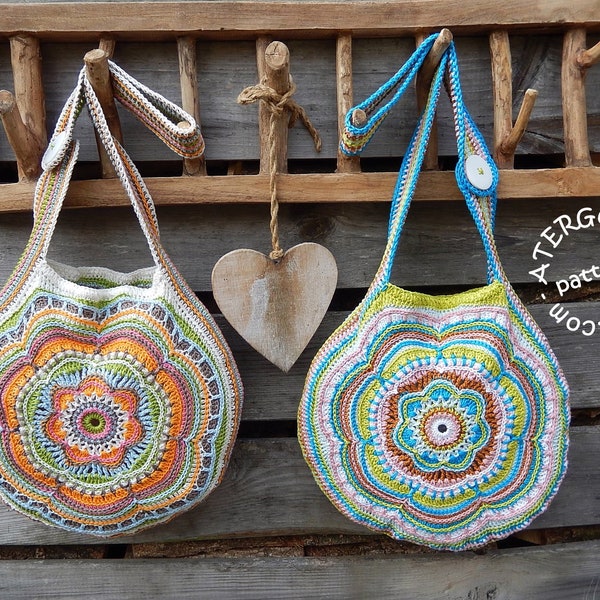 Haakpatroon Boho Flower Slouch Bag van ATERGcrochet