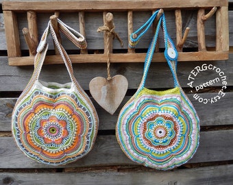 Haakpatroon Boho Flower Slouch Bag van ATERGcrochet