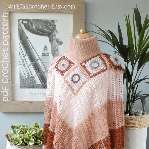 Crochet pattern PONCHO by ATERcrochet
