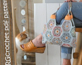 Crochet pattern Flower Bag Melange by ATERGcrochet