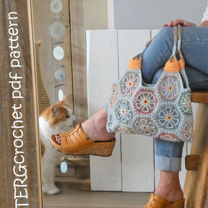 Crochet pattern Flower Bag Melange by ATERGcrochet image 1