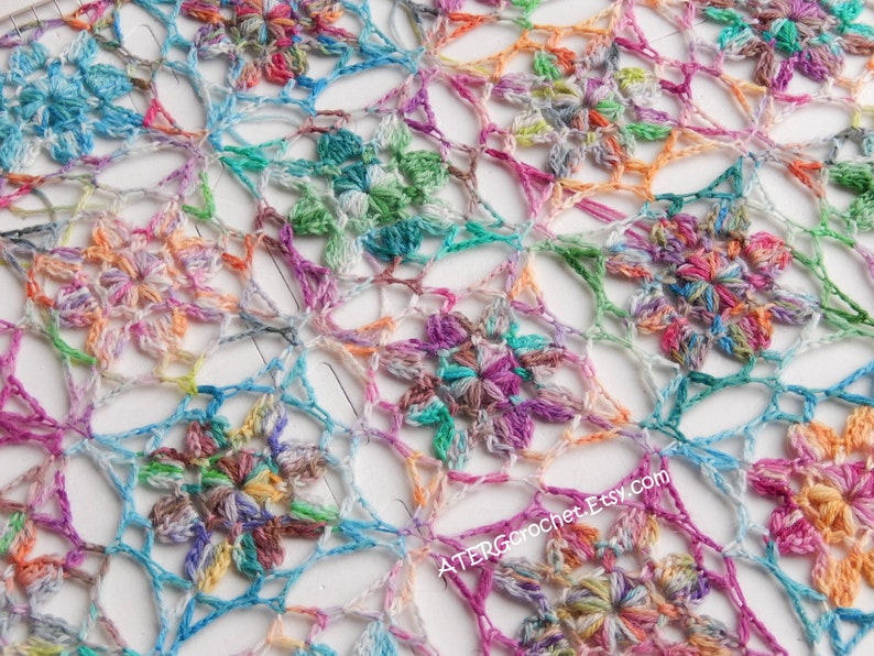 Crochet pattern Flower square shawl by ATERGcrochet image 6
