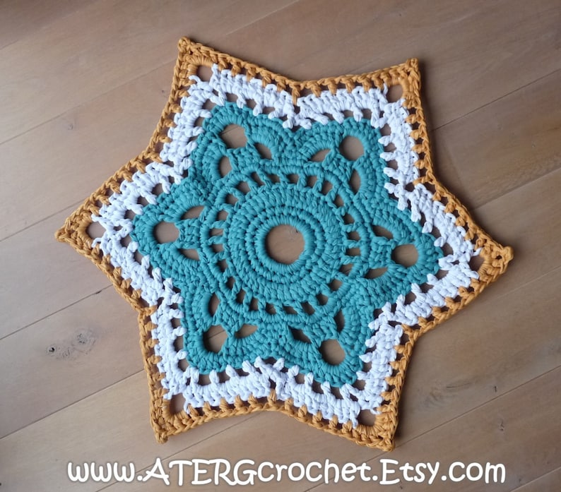 Crochet pattern STAR RUG by ATERGcrochet XL crochet image 4