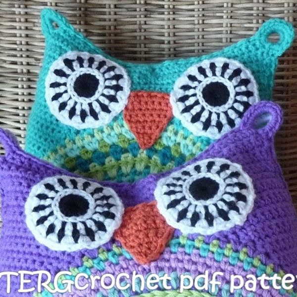 Crochet pattern owl cushion by ATERGcrochet