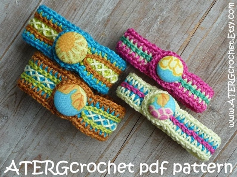 Crochet pdf pattern TWO BRACELETS by ATERGcrochet image 2