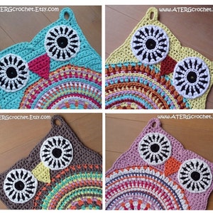 Crochet pattern owl rug by ATERGcrochet XL crochet image 5