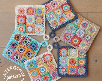 Crochet pattern POTHOLDER SQUARES by ATERGcrochet