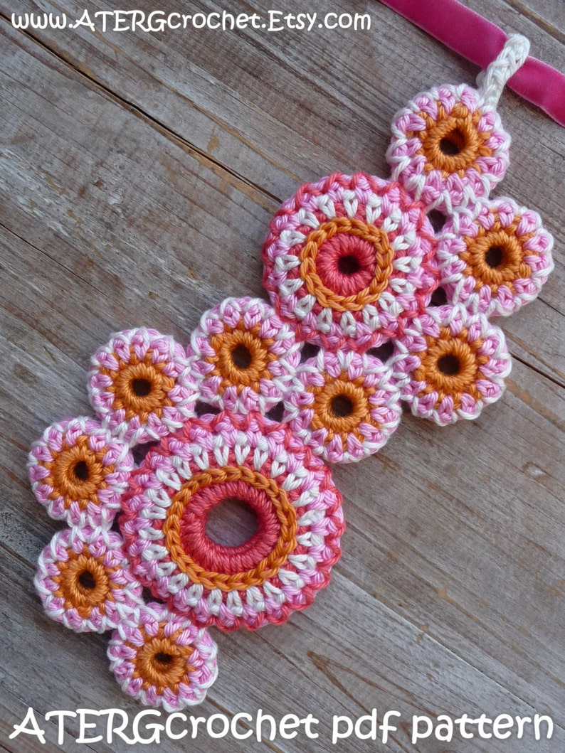 Crochet pattern NECKLACE 'circles of life' by ATERGcrochet image 2