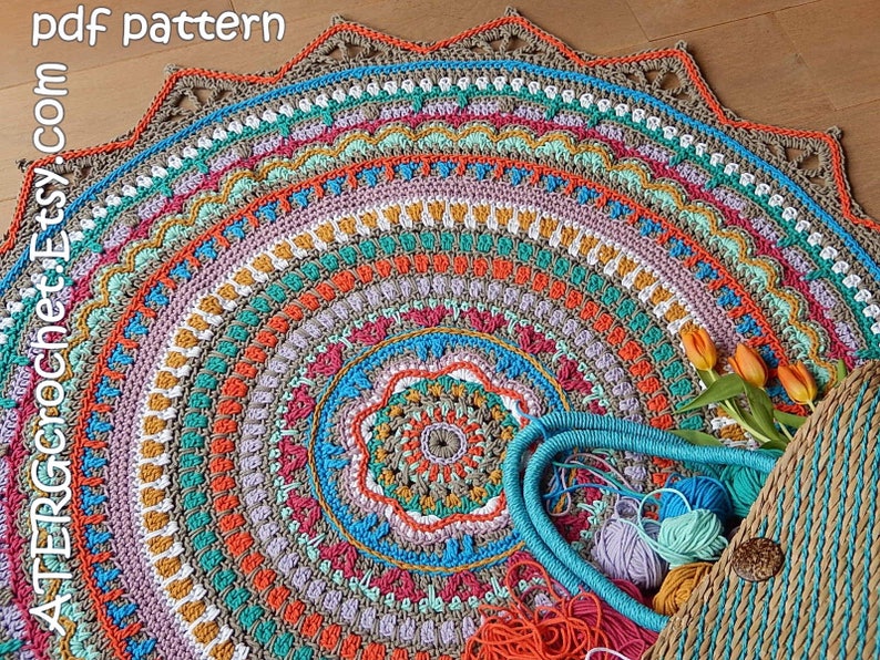 Crochet pattern BOHO RUG Bobbiny cord by ATERGcrochet image 4
