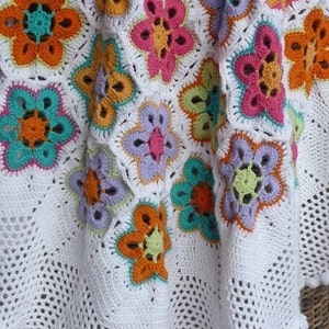 Crochet pattern hexagon flower plaid/afghan by ATERGcrochet image 3