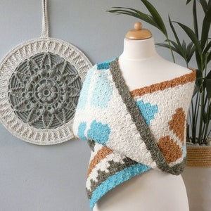 Crochet pattern AZTEC C2C flower shawl by ATERGcrochet image 5