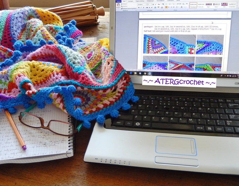 Crochet pattern KALEIDOSCOPE blanket by ATERGcrochet image 4