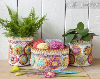 Crochet pattern Happy Plant Pots by ATERGcrochet
