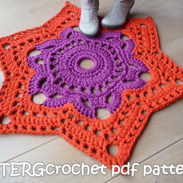 Patron au crochet TAPIS ÉTOILES par ATERGcrochet - XL crochet