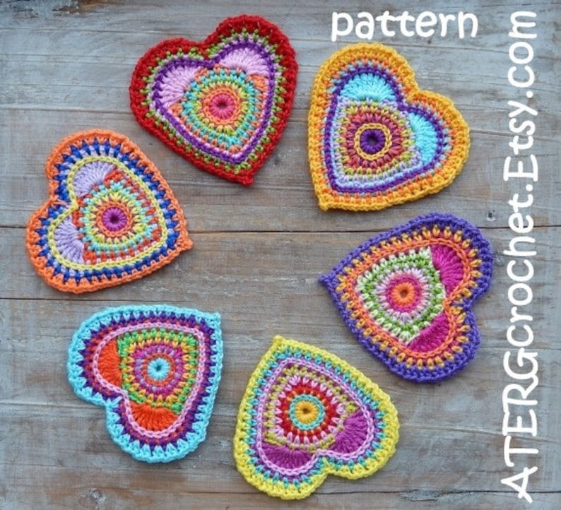 Crochet pattern HEART 'color burst' by ATERGcrochet image 3