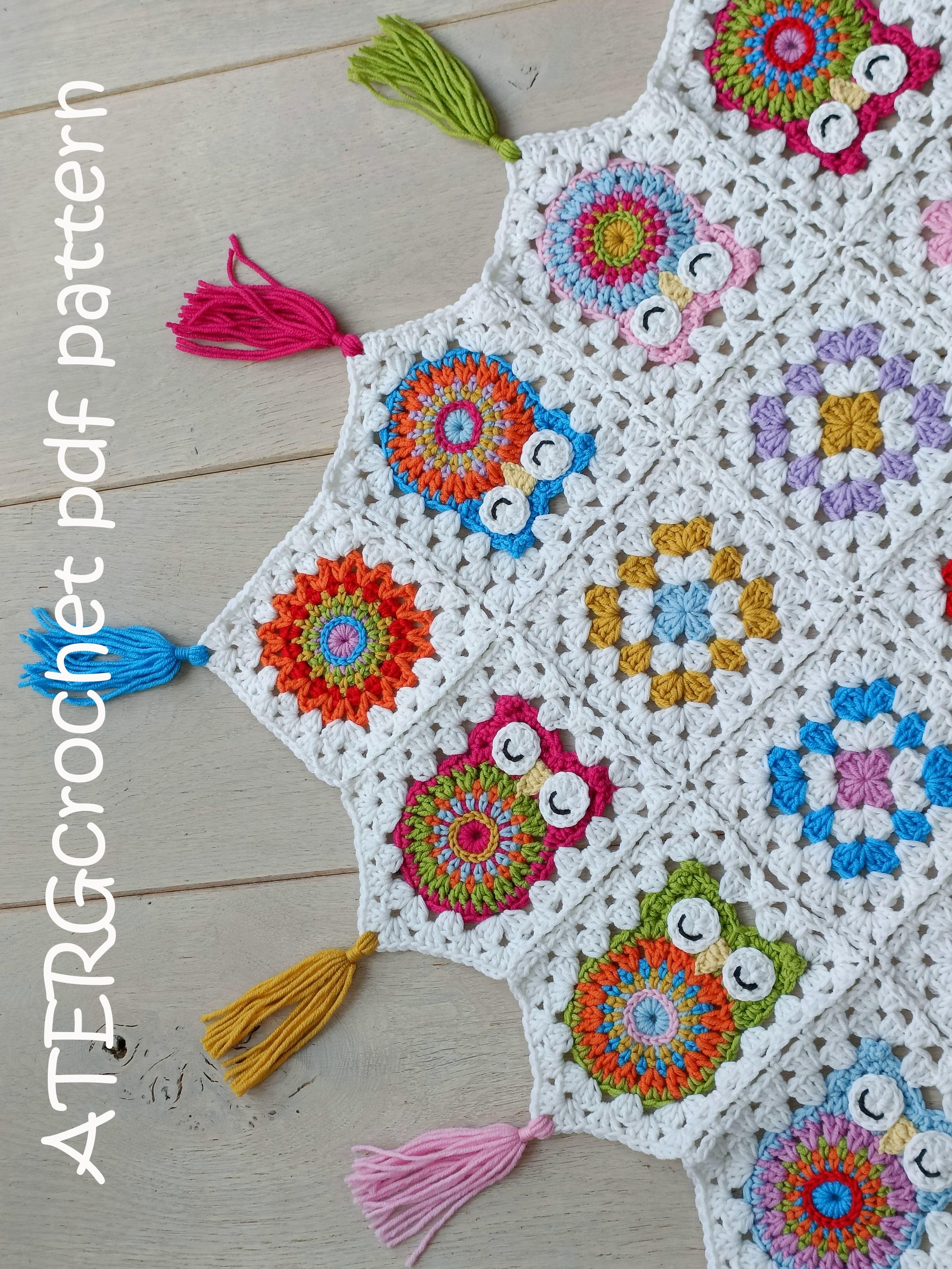 Napperon Rectangulaire Crocheté Main – Chouette Sylvette – Artisanat Français