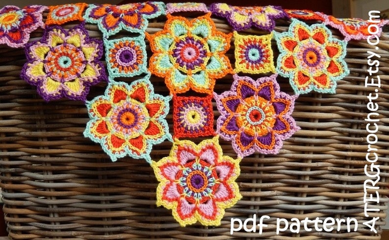 Crochet pattern flower baby blanket by ATERGcrochet image 3