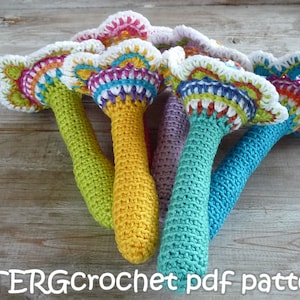 Crochet pattern flower baby rattle by ATERGcrochet image 2