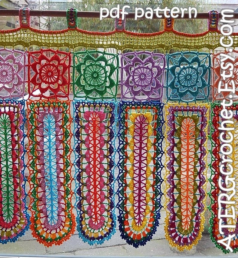 Haakpatroon BOHO CURTAIN 'panels' van ATERGcrochet afbeelding 5