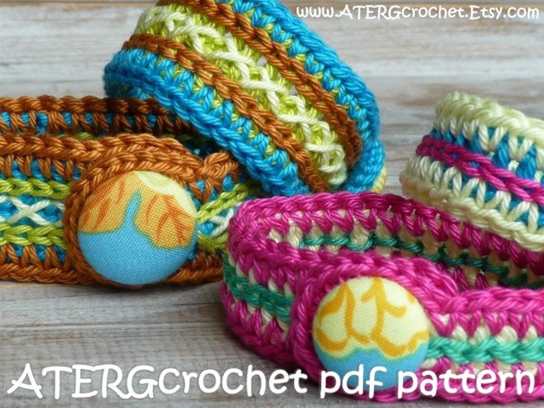 Crochet pdf pattern TWO BRACELETS by ATERGcrochet image 1