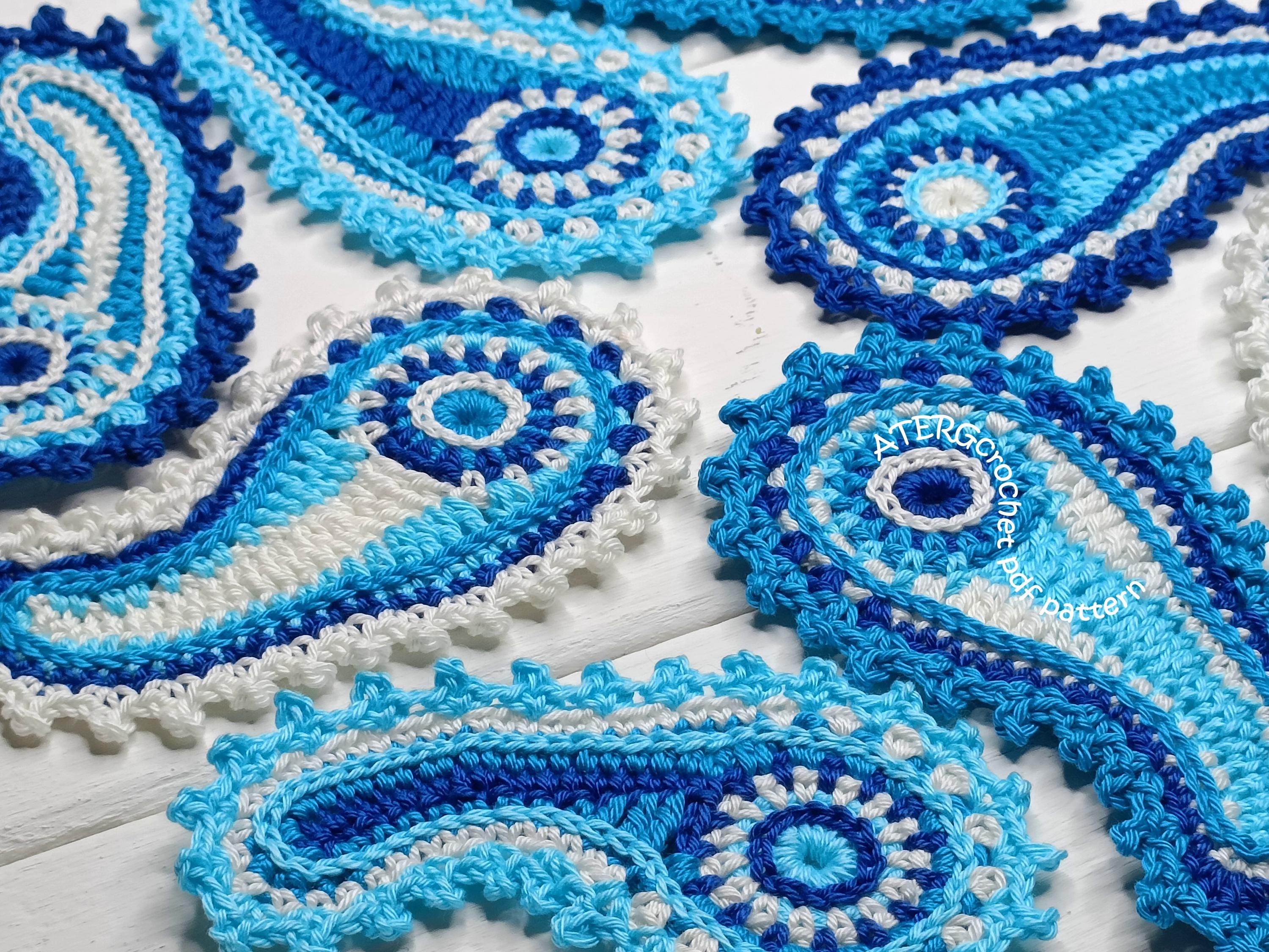 Paisley Crochet Pattern in Two Sizes by Atergcrochet - Etsy