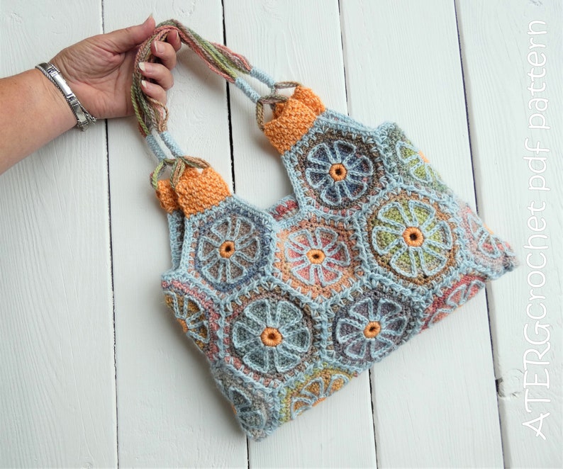 Crochet pattern Flower Bag Melange by ATERGcrochet image 2