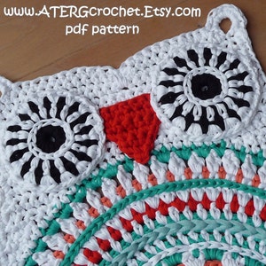 Crochet pattern owl rug by ATERGcrochet XL crochet image 3