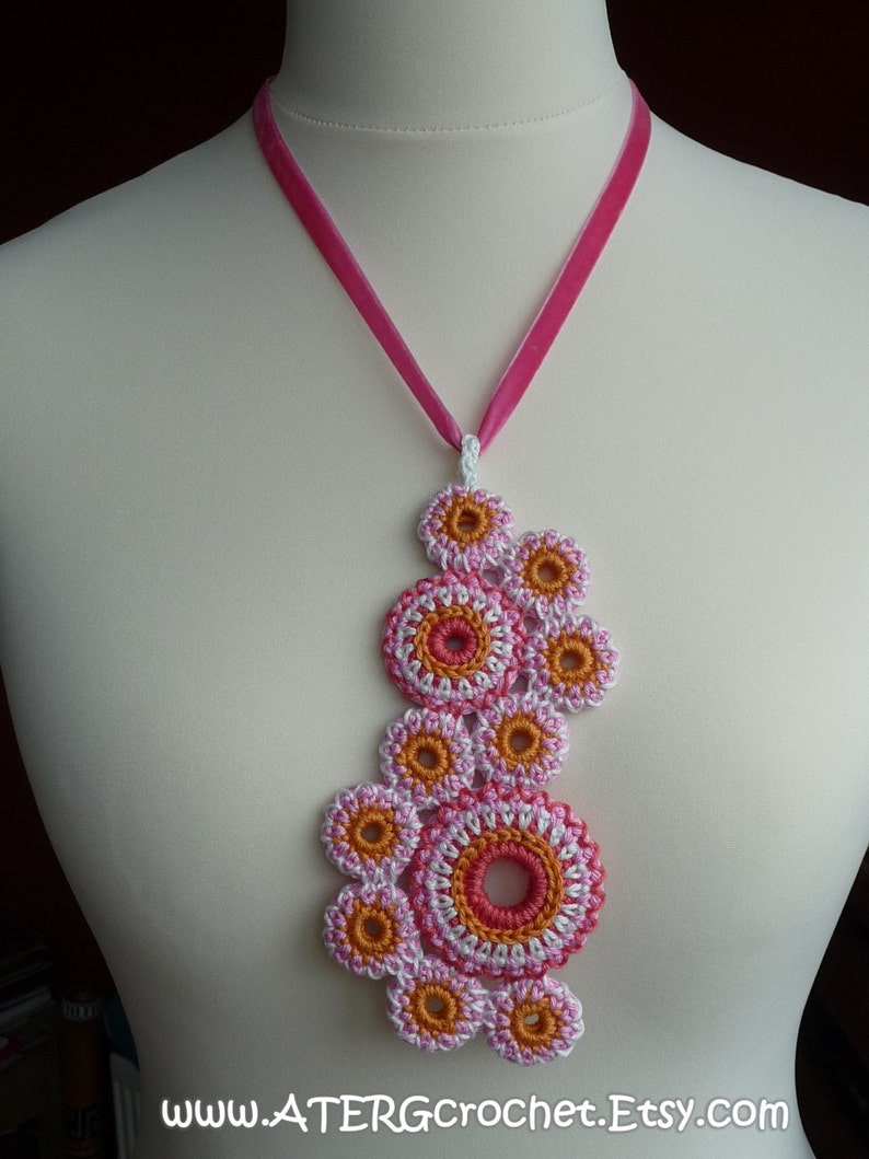 Crochet pattern NECKLACE 'circles of life' by ATERGcrochet image 5