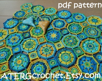 Crochet pattern baby blanket OCTAGON by ATERGcrochet