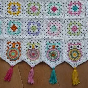 Crochet pattern owl granny square baby blanket by ATERGcrochet image 3