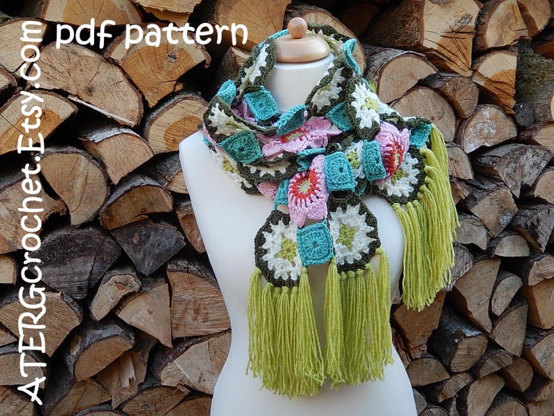 Crochet pattern FLOWER SHAWL by ATERGcrochet image 4