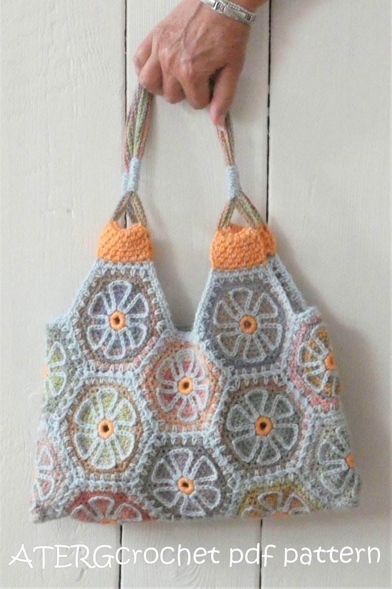 Crochet pattern Flower Bag Melange by ATERGcrochet image 6