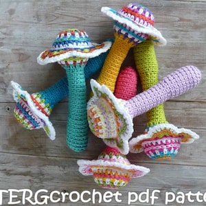 Crochet pattern flower baby rattle by ATERGcrochet