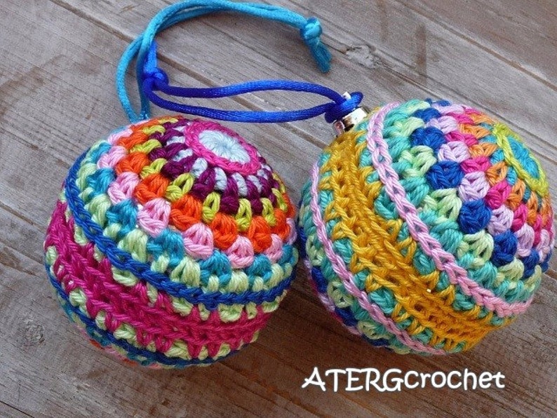 Patrón de crochet Bola de Navidad en 4 tamaños por ATERGcrochet imagen 6