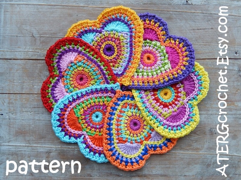 30 Beautiful Crochet Heart Patterns To Make With Love 21 Color Burst Heart Crochet Pattern
