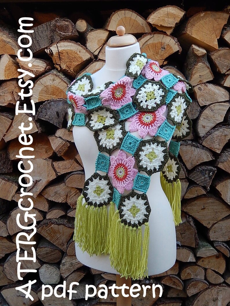 Crochet pattern FLOWER SHAWL by ATERGcrochet image 3