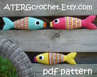 Crochet pattern colorful fish by ATERGcrochet