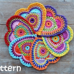 Crochet pattern HEART 'color burst' by ATERGcrochet