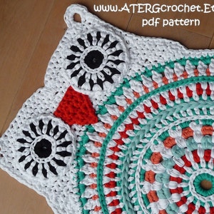 Crochet pattern owl rug by ATERGcrochet XL crochet image 2