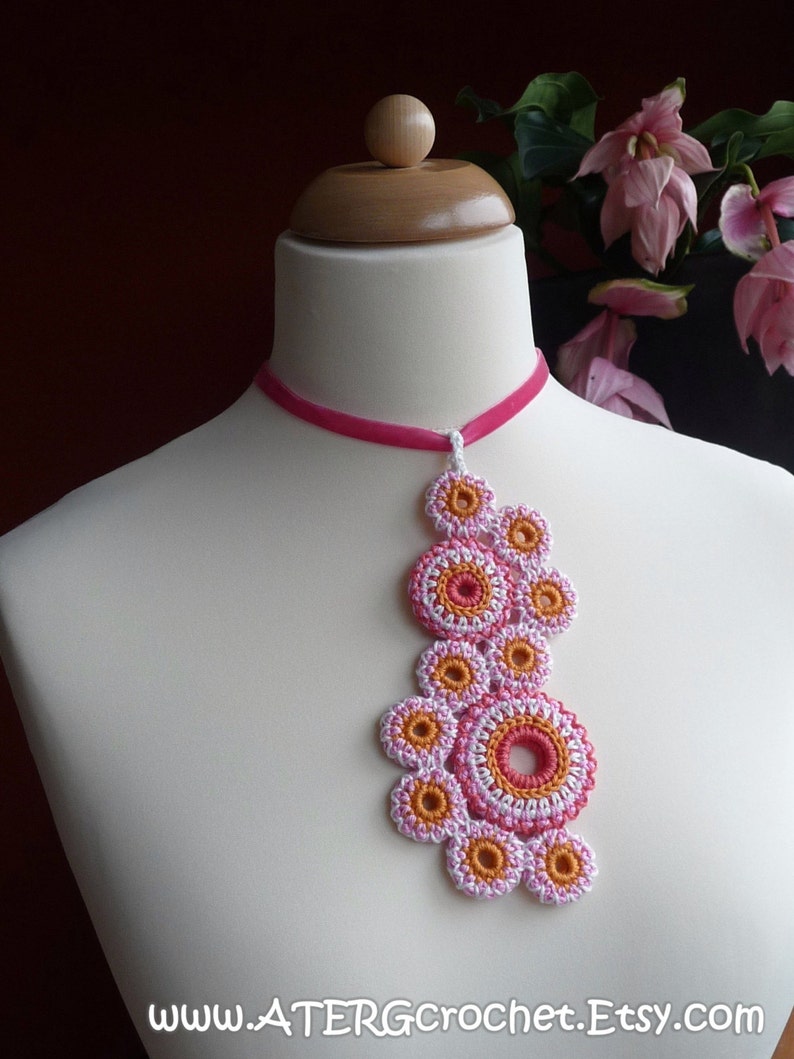 Crochet pattern NECKLACE 'circles of life' by ATERGcrochet image 4