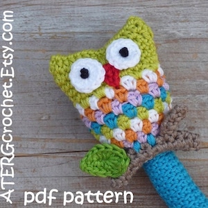 Crochet pattern OWL RATTLE by ATERGcrochet image 1