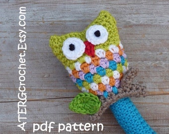 Crochet pattern OWL RATTLE by ATERGcrochet