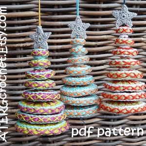 Crochet pattern Christmas tree 'disks' by ATERGcrochet