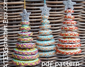 Crochet pattern Christmas tree 'disks' by ATERGcrochet