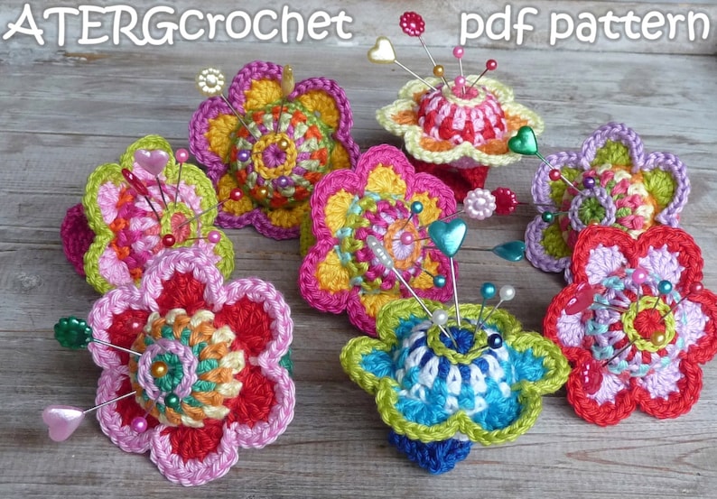 Crochet pattern pincushion ring by ATERGcrochet image 1