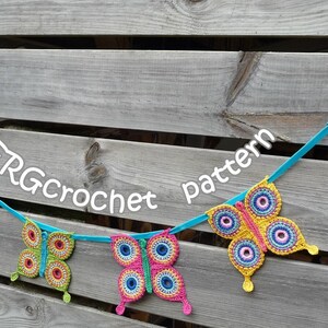 Crochet pattern butterfly garland by ATERGcrochet image 3