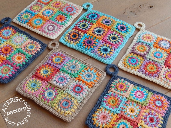 Handmade Potholders from the Flower City Pattern Testers