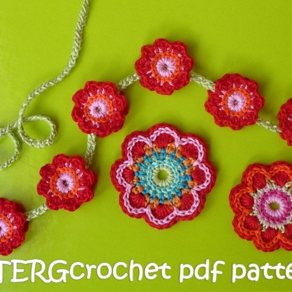 Patron au crochet triple flower power par ATERGcrochet